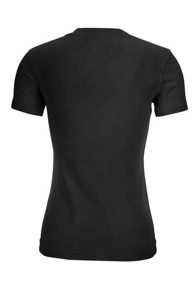 Versace Jeans Couture "v-emblem" Logo T-shirt In Black