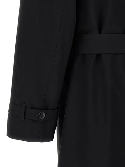 Fendi Trench Coat Wool Belted Waist In Black