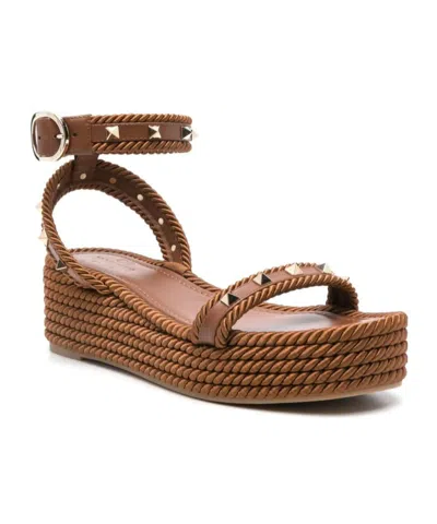 Valentino Garavani Valentino Espadrillas Platform Rockstud In Brown