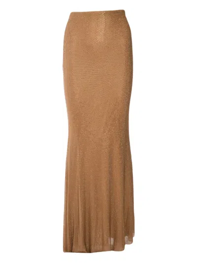 金属感超长半身裙