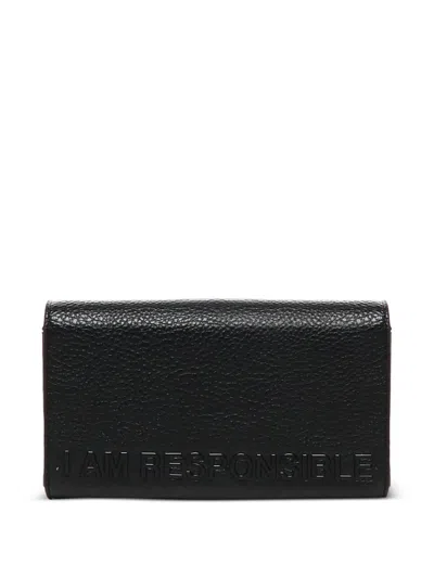 V73 Logo-lettering Wallet In Black