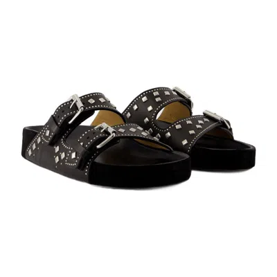 Isabel Marant Leather Sandals With All-over Stud Detail In Black
