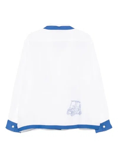 Bode White Club Champion Long Sleeve Shirt