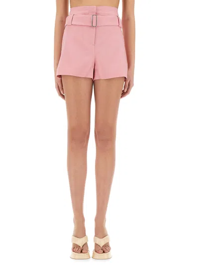 Msgm Belted Shorts In Pink