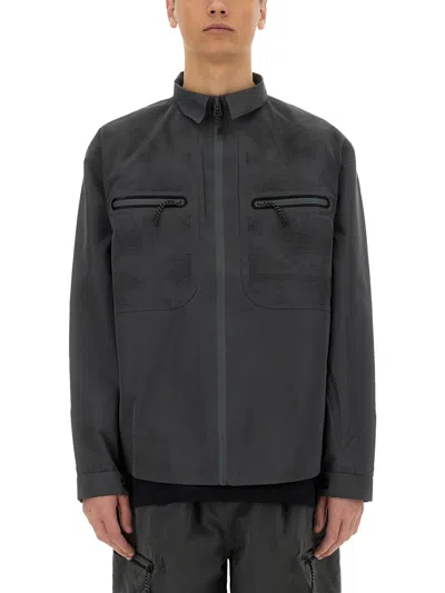 Alpha Industries Laser Cut Shirt With Structured Silhouette In Grey