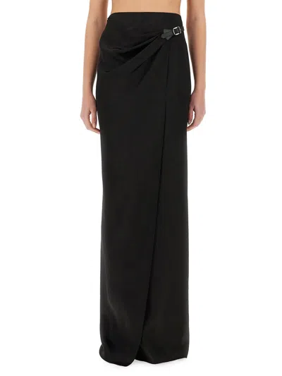 Tom Ford Maxi Wrap Skirt With Belt Detail In Black