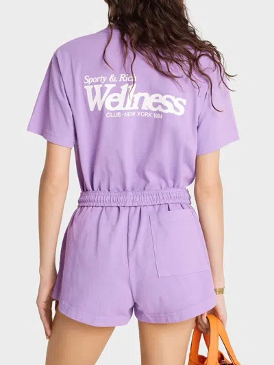 Sporty And Rich Wellness Ivy Disco Graphic Shorts In Purple