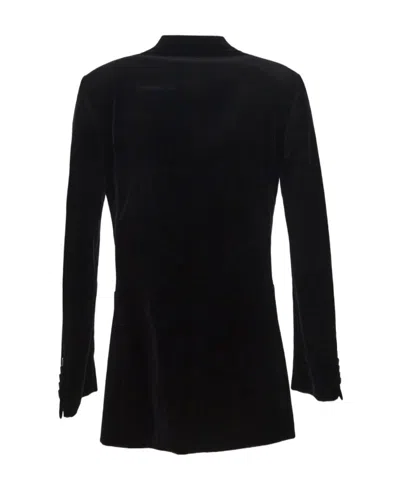 Gucci Single-breasted Velvet Blazer In Black