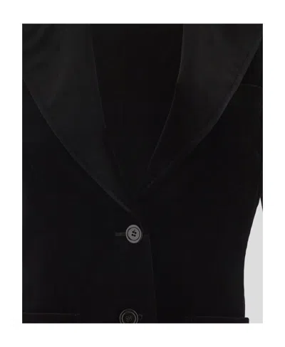 Gucci Single-breasted Velvet Blazer In Black