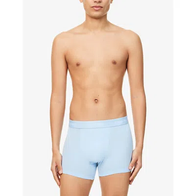 Calvin Klein Mens Blk Glacr Blu Bll Dtm Wb Icon Pack-of-three Relaxed-fit Stretch-cotton Trunks In Blk Glacr Blu Bll Dtm Wb