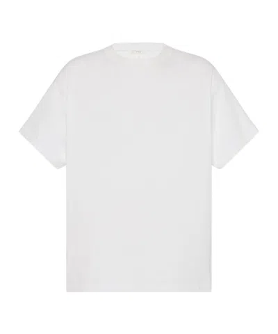 The Row Boxy Cut Cotton T-shirt With Short Sleeves In White