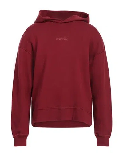 Dsquared2 Red Solid Hood Sweatshirt In Red