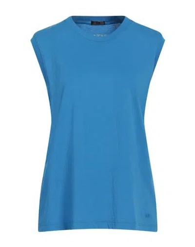 Atm Anthony Thomas Melillo Woman T-shirt Blue Size L Cotton In Blue