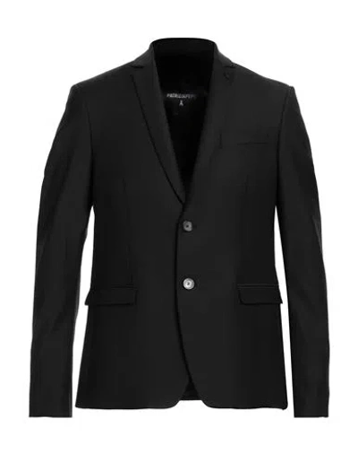 Patrizia Pepe Man Blazer Black Size 38 Polyester, Wool, Elastane In Black