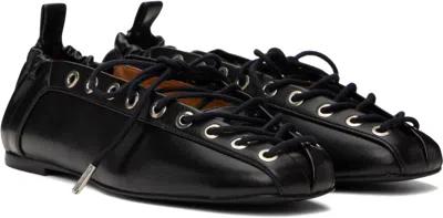 Ganni Lace Up Ballerina | In Black