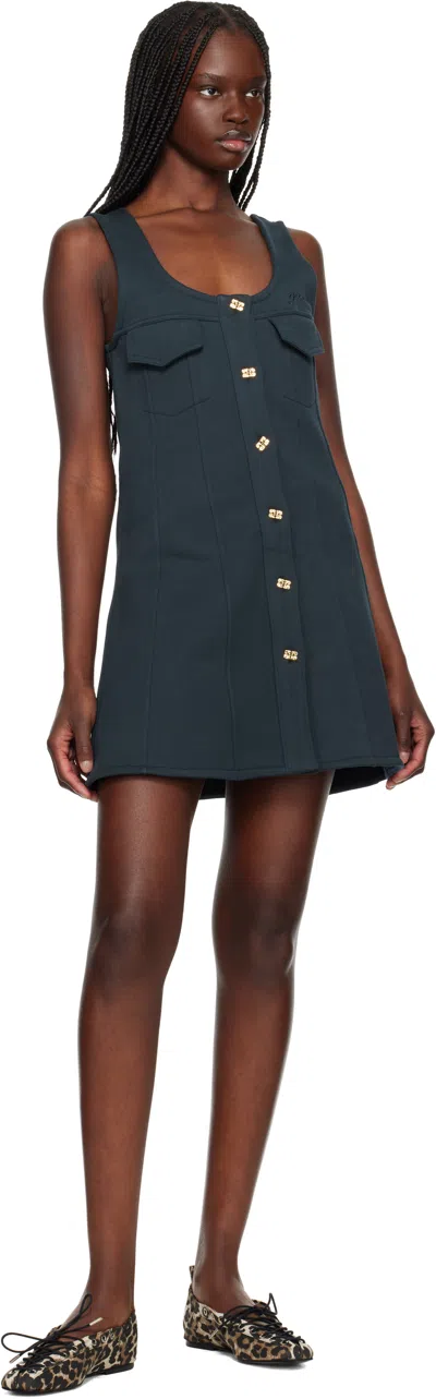 Ganni Denim Print Lace-up Ballerina Flats With Leopard Pattern In Animal Print