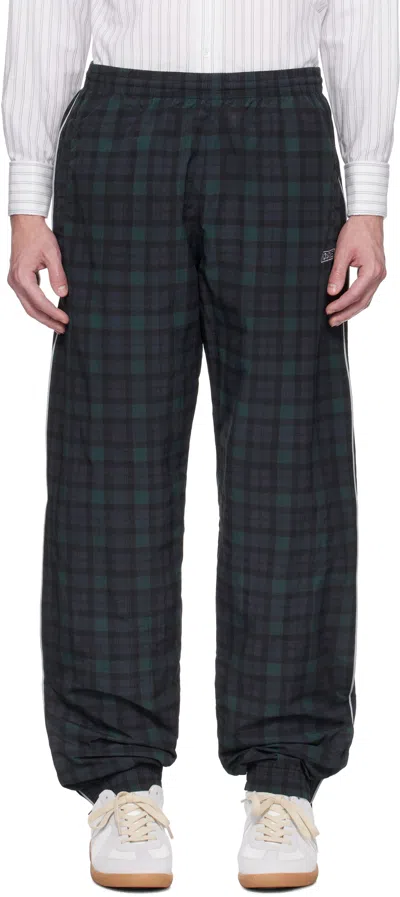 Martine Rose Navy & Green Printed Track Pants In Multi