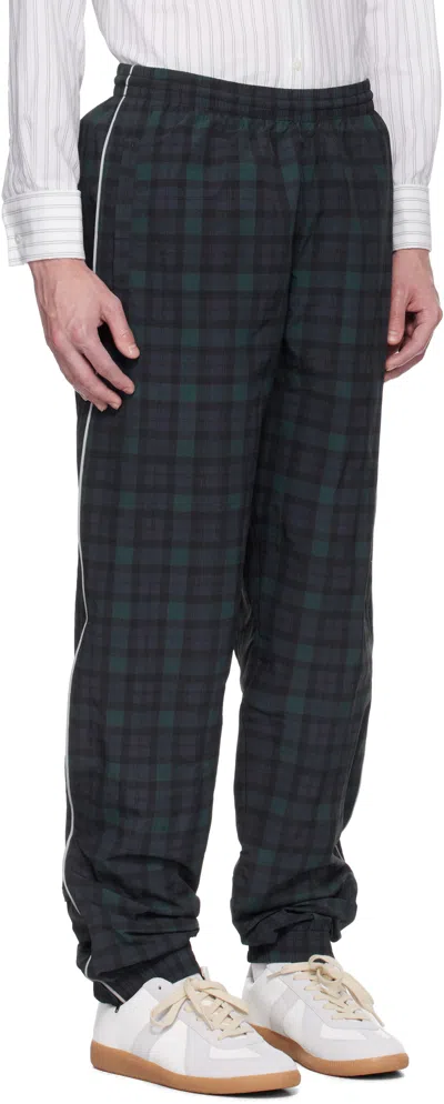 Martine Rose Navy & Green Printed Track Pants In Multi