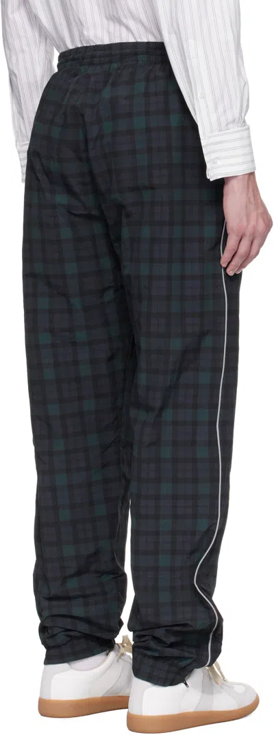 Martine Rose Navy & Green Printed Track Pants In Multi