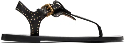 Isabel Marant Flat Thong Sandals With Metallic Studs In Black