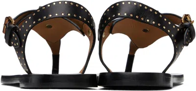 Isabel Marant Flat Thong Sandals With Metallic Studs In Black