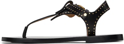 Isabel Marant Flat Thong Sandals With Metallic Studs In Black