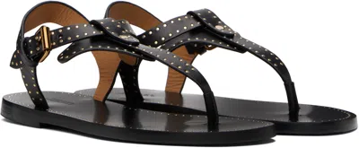 Isabel Marant Flat Thong Sandals With Metallic Studs In Black