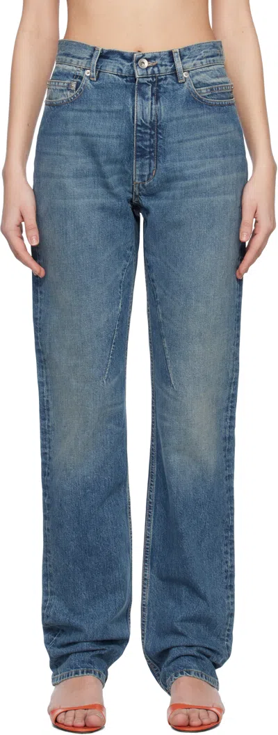 Rick Owens Drkshdw Blue Hollywood Granbury Jeans In 06 Washed Indigo