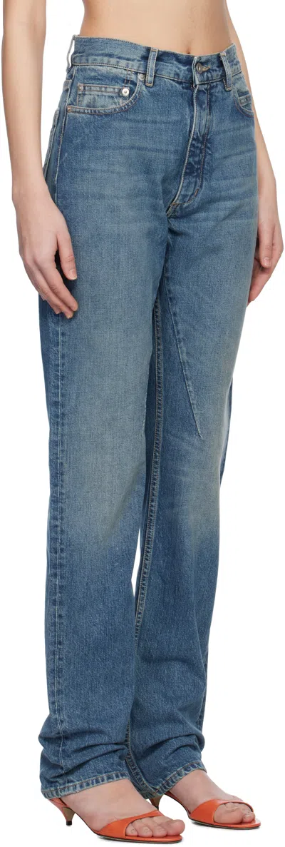 Rick Owens Drkshdw Blue Hollywood Granbury Jeans In 06 Washed Indigo