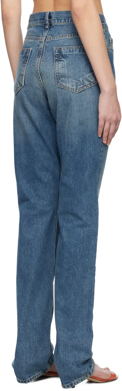 Rick Owens Drkshdw Blue Hollywood Granbury Jeans In 06 Washed Indigo