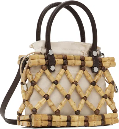 Feng Chen Wang Biege Woven Bamboo Bag In Bamboo