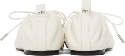 Ganni Womens White Eyelets Lace-up Pélinova Ballet Flats Eur 37 / 4 Uk In Neutral