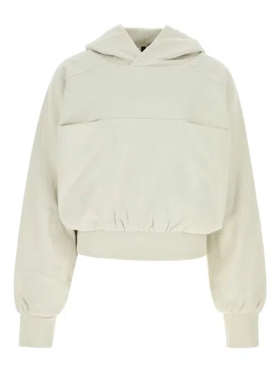 Entire Studios Cotton Sweatshirt With Front Pocket And Hood In White