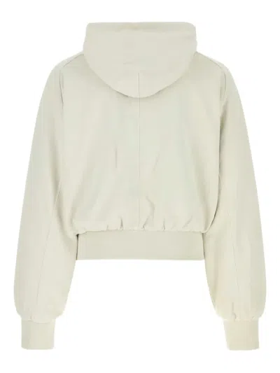 Entire Studios Cotton Sweatshirt With Front Pocket And Hood In White