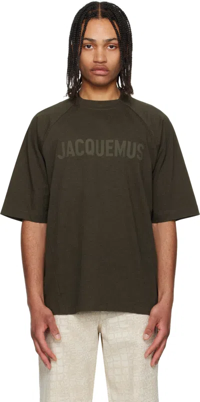 Jacquemus Le Typo Cotton Logo Graphic T-shirt In Brown