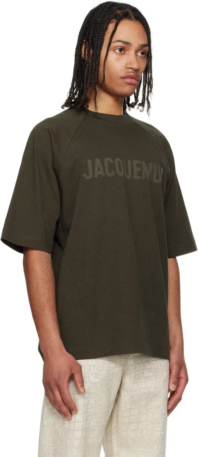 Jacquemus Le Typo Cotton Logo Graphic T-shirt In Brown