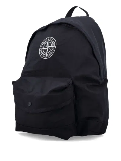 Stone Island Top Handle Backpack In Black