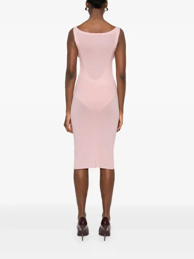 Magda Butrym Pink Floral Bustier Midi Dress In 粉色