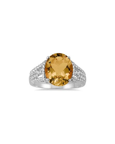 Gem Spark 14k 4.40 Ct. Tw. Diamond & Citrine Ring