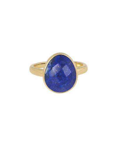 Tiramisu 14k Plated 4.23 Ct. Tw. Lapis Lazuli Ring