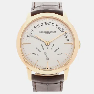 Pre-owned Vacheron Constantin Patrimony Retrograde Day-date 86020/000r-9239 In Silver
