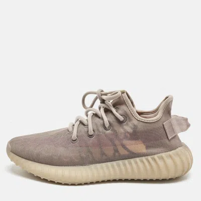 Pre-owned Yeezy X Adidas Beige Mesh Boost 350 V2 Mono Mist Sneakers Size 38