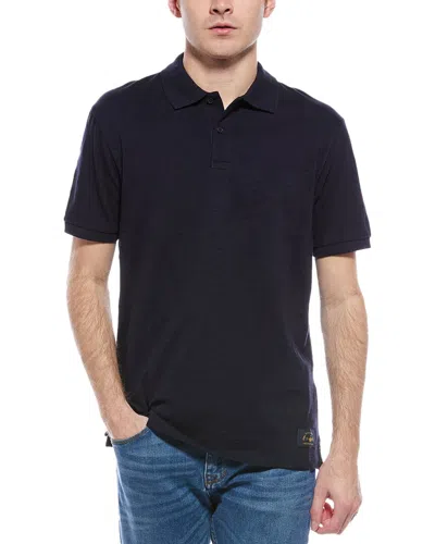 Scotch & Soda Slub Polo Shirt In Blue