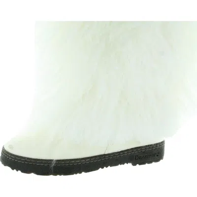Bearpaw Womens Faux Fur Lined Wool Winter & Snow Boots In White