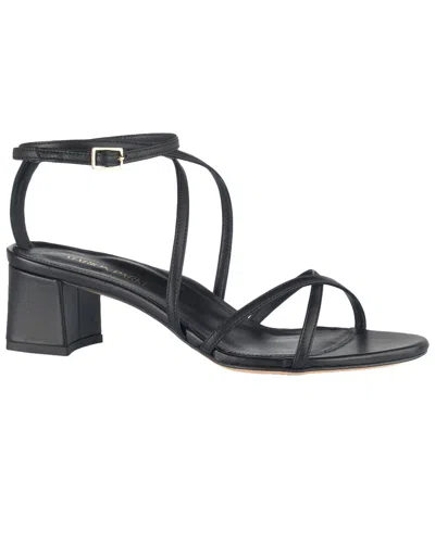 Marion Parke Raina Leather Strappy Block-heel Sandals In Black
