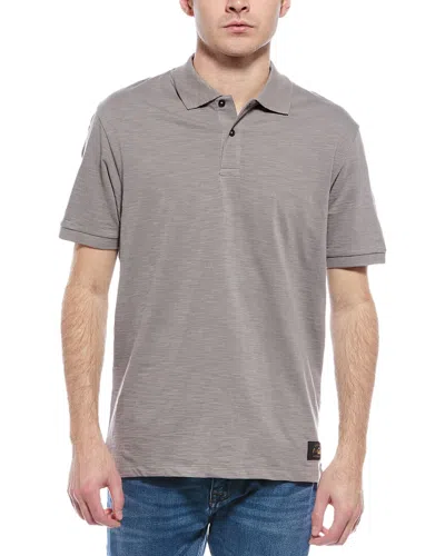 Scotch & Soda Slub Polo Shirt In Grey