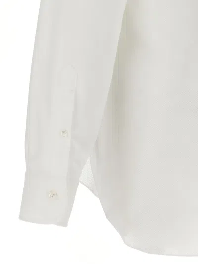 Barba Napoli Honeycomb-pattern Cotton Shirt In White