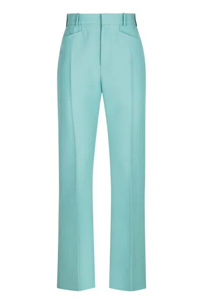 Tom Ford Wool Blend Trousers In Blue