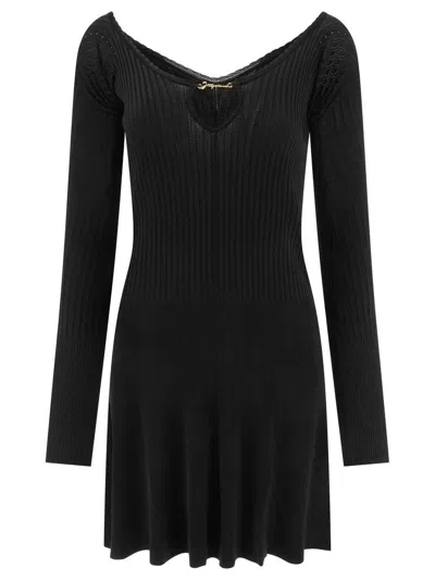 Jacquemus Womens Black Logo-plaque Slim-fit Knitted Mini Dress In Black
