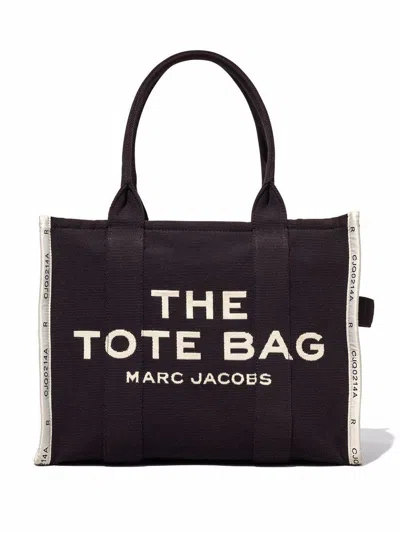 Shop Marc Jacobs The Jacquard Large Tote Bags In Black